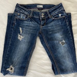 Low Rise Garage Ripped Skinny Jeans